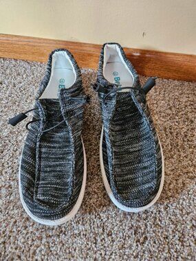 Between Black Heathered Knit Comfort Loafers Women's 11